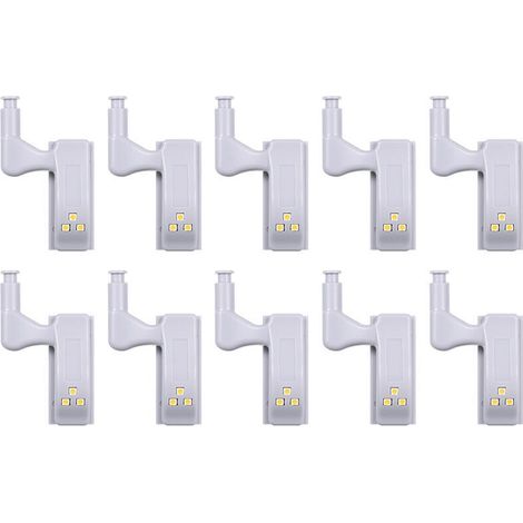 10 PCS LED Sensor Hinge Light Lamp for Kitchen Cabinets Cupboard Wardrobe (White Light) (1/5)