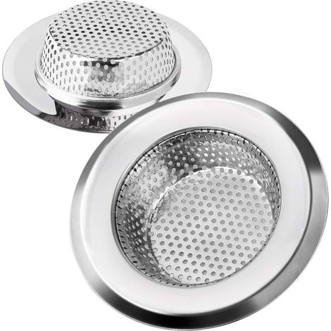 [NEVER USED] Kitchen Sink Drain Strainer, Stainless Steel Drain Filter, Durable Drains, Clog-Proof Strainer, Ideal for Home Sinks, Kitchen, Bathroom, Washbasin, 4.5" Diameter, 2 Pack (1/4)