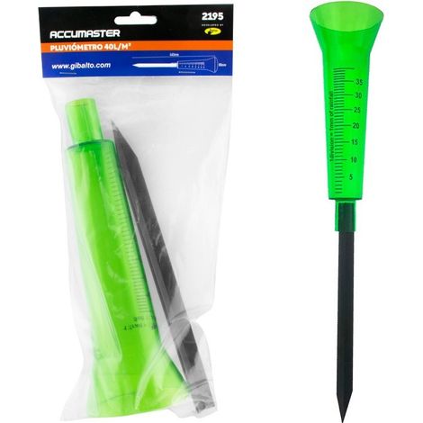 Pluviomètre ACCUMASTER en polypropylène vert avec piquet à pointe (1/5)