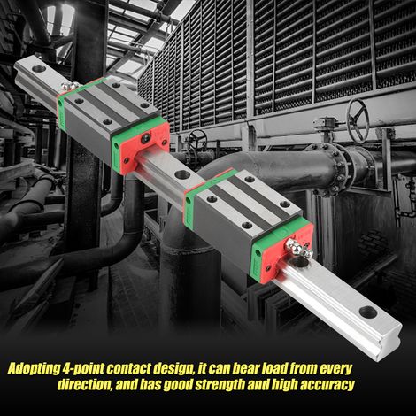 Guide linéaire HGR20 400mm avec 2 patins à billes pour CNC et fraiseuse, rail de précision en acier pour glissière (1/5)