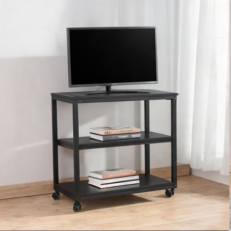 Meuble TV noir en bois 80 x 40 x 40 cm (1/5)