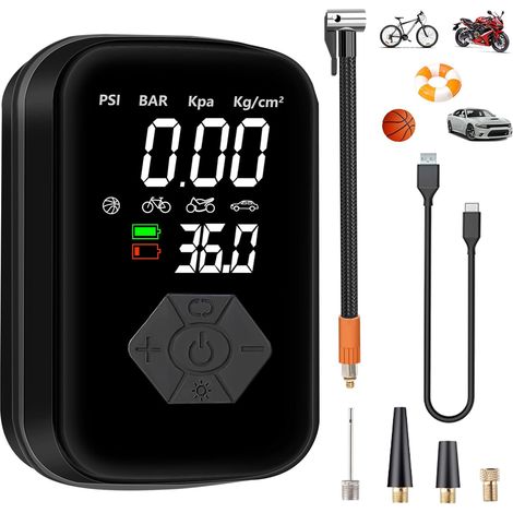 Compresseur à Air Portatif, Gonfleur Pneus sans Fil, 150PSI Mini Compresseur Voiture Portable, Pompe à Air Électrique Adapté pour Voiture, Moto, vélo, Ballons (1/5)