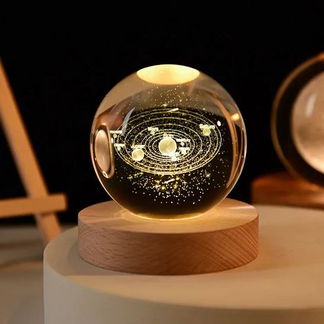 Boule de cristal 3D de 6 cm, gravée au laser, décoration de bureau pour la maison (1/2)