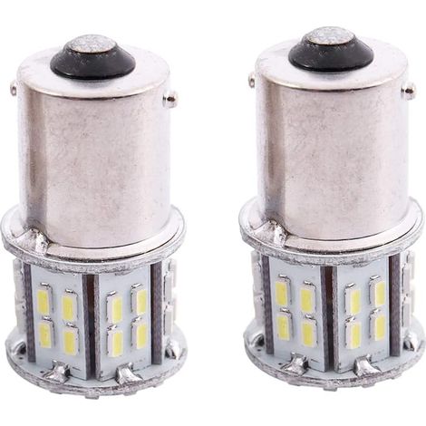 2X 1156 Ampoules Ba15S 382 P21W Blanches 50 LED SMD LED Queue De Voiture Tour Clignotant (1/5)