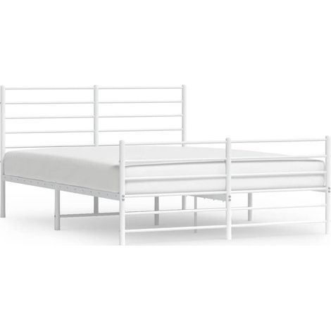 Maison Exclusive - Giroletto con Testiera e Pediera Metallo Bianco 140x200 cm (1/5)