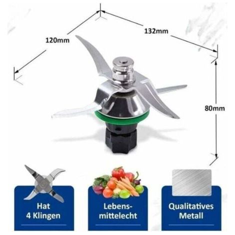 QORVA-Couteau Thermomix TM5, Lame pour Robot Thermomix Vorwerk TM5, Pièce Détachée et Accessoire de Rechange - RWAccessoires cuisine et cuisson (1/3)