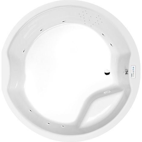 Baignoire balnéo ROYAL RONDE, 172x172x49cm, Highline Hydro, chrome (1/3)