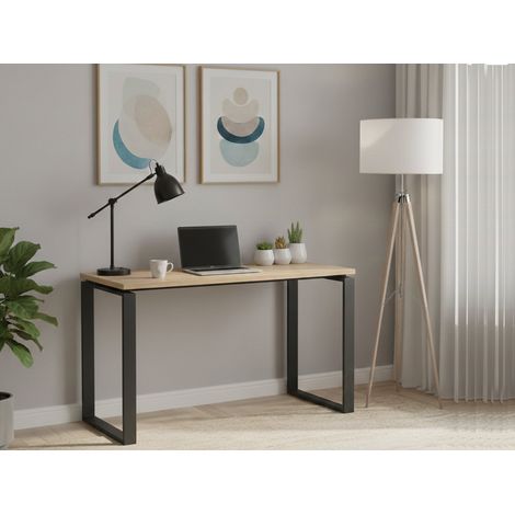 Dmora - Escritorio Muriel, Escritorio multiusos, Mesa de oficina para PC, El plan de trabajo, 120x60 h76 cm, Roble y Gris (1/5)