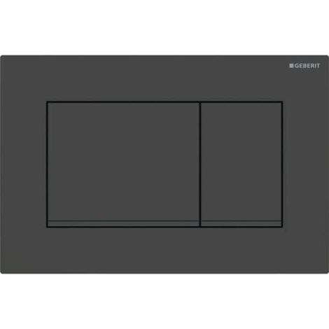 Plaque de déclenchement Geberit Sigma20 (ex Sigma30) square pour rinçagedouble touche: noir mat laqué, revêtement facile à nettoyer, noir