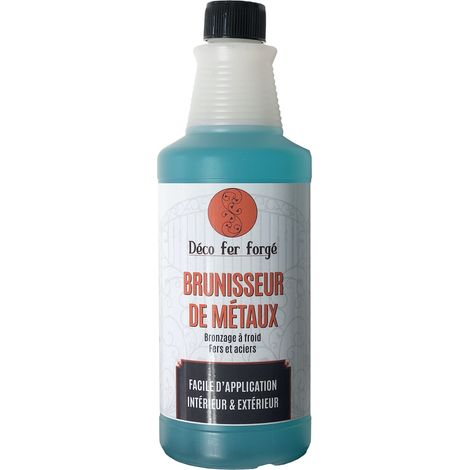 Deco Fer Forge – Brunisseur bronzacier pour métaux – Finition brunie et patinée – Bidon 1L pour fer et acier – Application à froid (1/3)