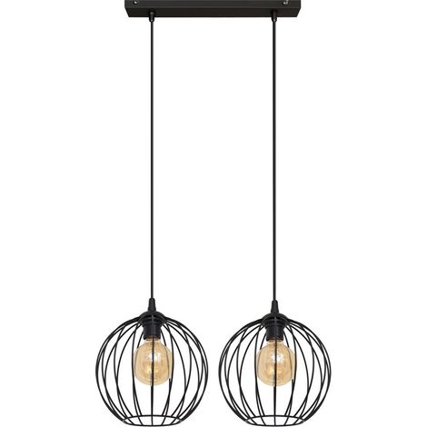 Helam MERCURE Plafonnier Barre Droite Noir 50cm