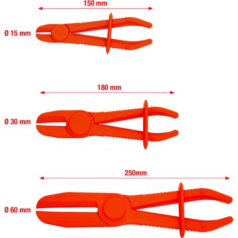 Kstools – Pince à dénuder pour tuyau 15,9 à 60 mm – Jeu de 3 pièces – Résiste à 160 °C – Anneau de verrouillage réglable