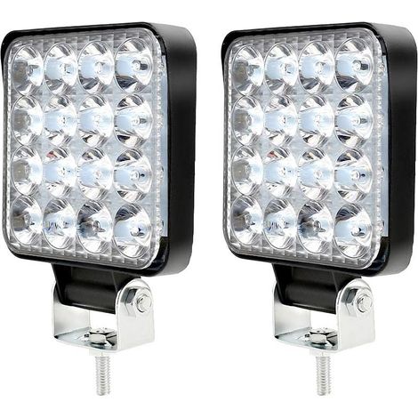 2 Stück 12 V 48 W 6500 K LED-Arbeitsscheinwerfer, IP 67, wasserdicht, robust, für Traktor, LKW, Motorrad, Boot, SUV