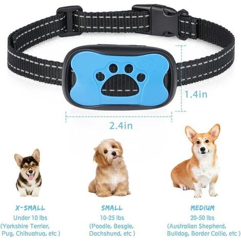 Collier Anti-aboiement - Vibrations Progressives 7 Niveaux - Pour Chien À Partir De 5,44 Kg - Réglable Jusqu'à 53,34 Cm - Avec Pile Rechargeable (1/3)