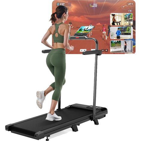 Cinta de correr plegable, conexión Bluetooth, color negro. (1/2)