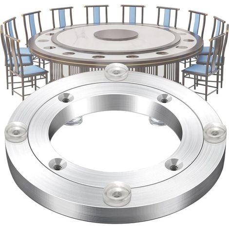 Base De Plateau Tournant Charges Lourdes, 12Cm Roulement De Plateau Tournant, Alliage D'aluminium Roulement De Table, Silencieuse Rotatif À 360°, pour Table À Manger Mobilier (1/4)