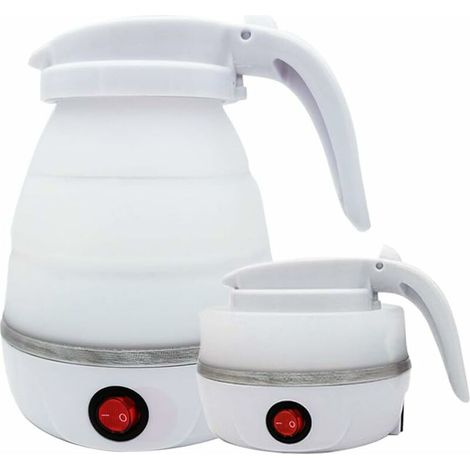 Bouilloire pliable, mini-bouilloire électrique pliable en silicone avec base en acier inoxydable pour la randonnée, la survie et le cyclisme en extérieur… (1/5)
