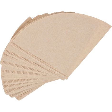 40 filtres à café en papier non blanchi, jetables, en pâte de bois, forme conique, pour cafetière à filtre, couleur bois naturel (1/5)