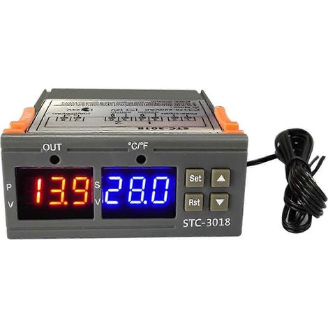Contrôleur de température Stc-3018, thermostat à affichage numérique LED, capteur de thermostat pour carte de microcontrôleur de température (24 V)