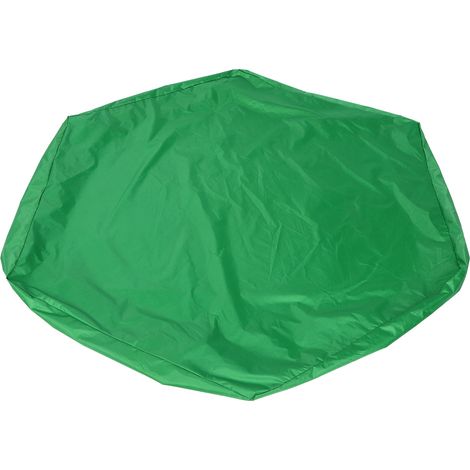 Couverture de bac à sable hexagonale imperméable pour enfants, protection solaire pour piscine de jardin, pare-soleil vert 140x110x20cm (1/5)
