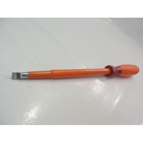 Tournevis plat 8X175mm isolé 1000V lame acier chromé manche bi-matière electricien pour vis tête fendue DERANCOURT TB8X175B (1/3)