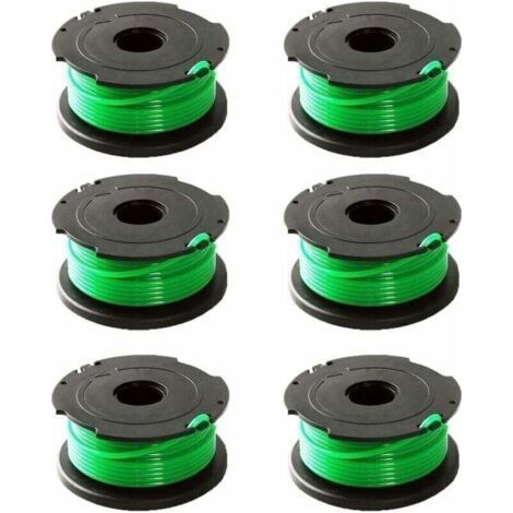 Lot de 6 bobines de fil vert pour débroussailleuse Black & Decker GL7033 GL8033 GL9035 A6482 (1/4)