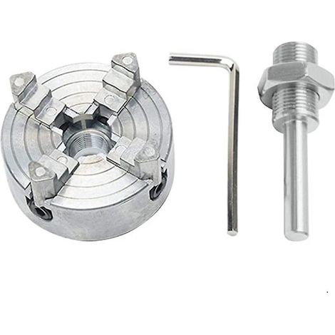 Mandrin à 3 mors en alliage de zinc pour tour à bois, centrage automatique, tige de connexion, accessoire de serrage optionnel.