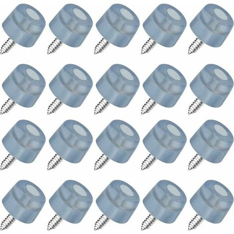 20 Pack Rubber Pads For Audio Chairs, Cutting Boards, Screw On Rubber Feet (With Screws, Packaged) - Rubber Pads (20), White (1/4)