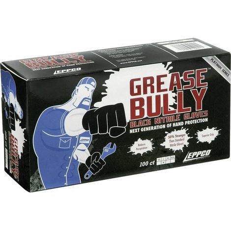 Kunzer GREASE BULLY XXL Guanti di Protezione in Nitrile Neri