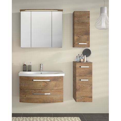 Badmöbel Set 4-teilig, Waschtisch 84cm breit, in Eiche Ribbeck SINTRA-66 (1/5)