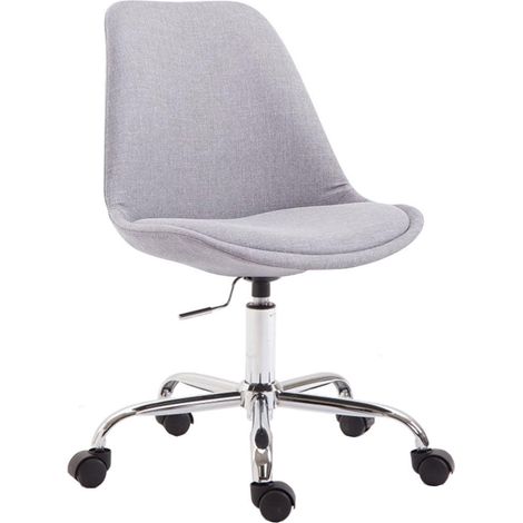 Sedia da ufficio sgabello da lavoro su ruote regolabile in altezza in tessuto grigio e metallo cromato 100002684