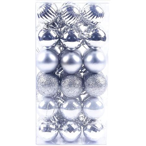 Adorno Navidad - Bola Decorativa Plástico 4 Cm - 36 Unidades - Para Árbol Navideño Interior Exterior (1/4)