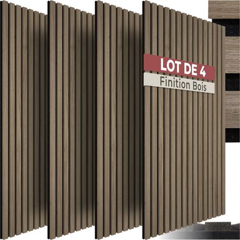 Lot de 4 panneaux acoustiques aspect bois 110 x 50 1,8 cm