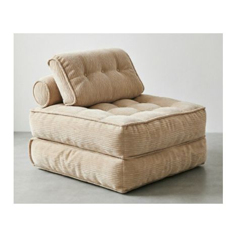 Canapé Pliable Beige en Tissu Doux – Fauteuil Convertible Confortable avec Dossier Réglable, Gain de Place, Idéal pour Salon, Chambre d'Amis et Petits Espaces Confort Moderne et Élégant (1/4)