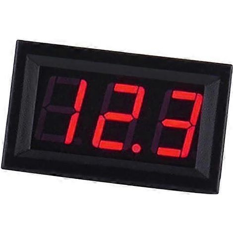Voltmètre numérique à affichage LED 4x2 lignes, moteur de voiture, rouge 0,56 pouce, 3 piles. (1/5)