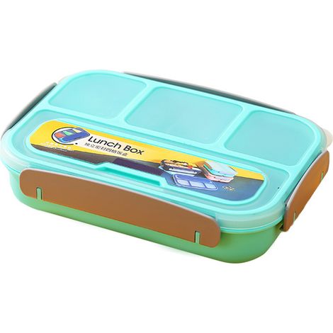 Boîte À Bento - 4 Compartiments - 1000 Ml - Étanche Avec Cuillère Intégrée - Adaptée Enfants Et Adultes (1/5)