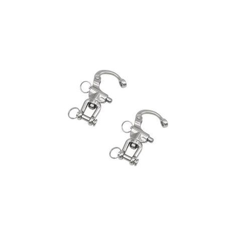 Moschettone girevole a 2 pezzi, grillo in acciaio inox, moschettone a sgancio rapido, moschettone girevole per drizza di barca a vela, 7 cm (1/4)
