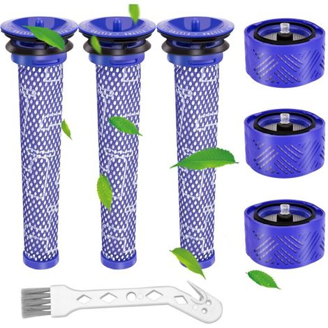 Filtre pour Dyson,filtres de Rechange aspirateur pour Dyson V6,V6 Motorhead, V6 Absolute et V6 Animal,3 pièces post HEPA-filtre et 3 pièces Pre-filtre,remplace la partie 965661-01 et 966741-01(v6)