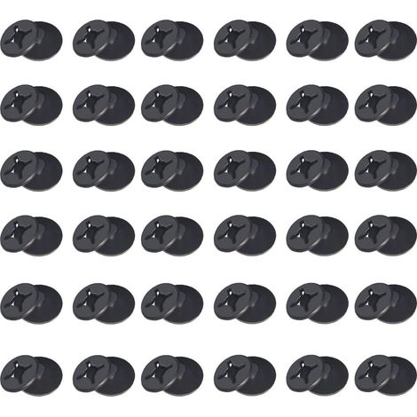 Boutons de fixation pour moustiquaire de fenêtre sans perçage, 36 pièces noir (1/5)