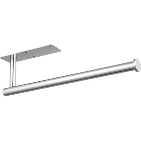 1 Porte-Rouleau Essuie-Tout, Acier Inoxydable Chromé, Fixation Adhésive ou à Visser, Pour Cuisine et Salle de Bain