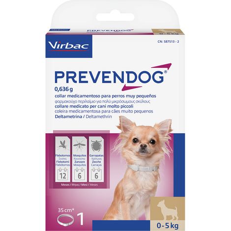 Collare Antiparassitario per Cani da 0 a (scatola ) 2 Pezzi 5 kg 35 cm
