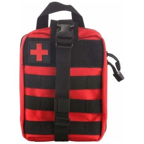 Tactical Medical Kit, Tactical First Aid Kit IFAK Medical Pocket Bag for Emergency Tactical Situation (Red) (1/4)