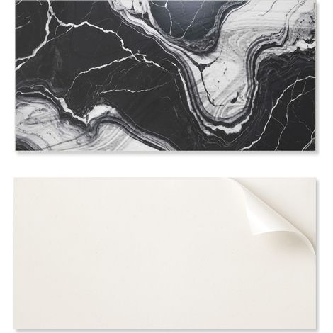 Juego de baldosas autoadhesivas de PVC con estampado abstracto de m谩rmol, 10x40x20 cm.