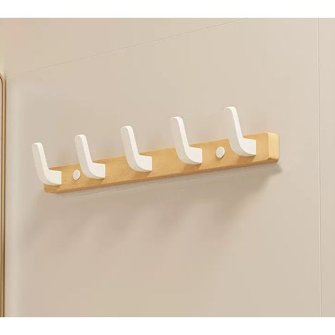 NICOLA Multifunctional Wall-Mounted Coat Rack, Ideal for Living Room, for Hanging Bags and Towels, with 5 Hooks (1/4)