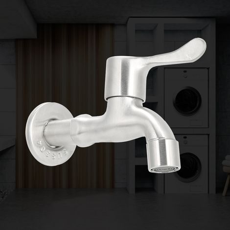 Robinet d'évier de salle de bain en acier inoxydable G1/2 po avec robinet d'eau froide simple (1/5)