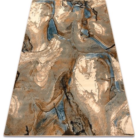 Wollteppich OMEGA Jaspis Abstraktion hellblau beige 200x300 cm