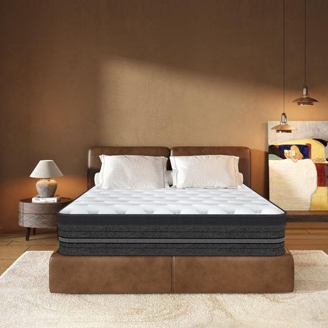 Yidatong – Matelas hybride de luxe 140x200 cm – Épaisseur 28 cm – Mousse à mémoire de forme et ressorts ensachés – Tissu hypoallergénique doux