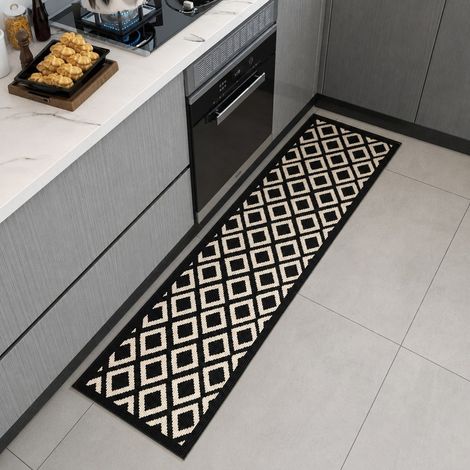Tapis de cuisine long unie en polypropylène, anti-dérapant et absorbant, 60 x 180 cm (1/5)