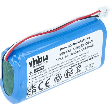 Vhbw – Batterie Li-ion 3350mAh 7,4V pour haut-parleurs Marshall 1001908, 1005696, EMBERTON – Autonomie prolongée pour enceintes portatives