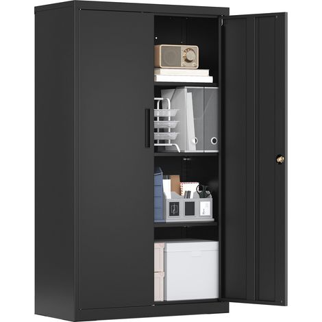 Caisson de Bureau, Verrouillable, 2 Portes, 80 x 40 x 140 cm (1/5)